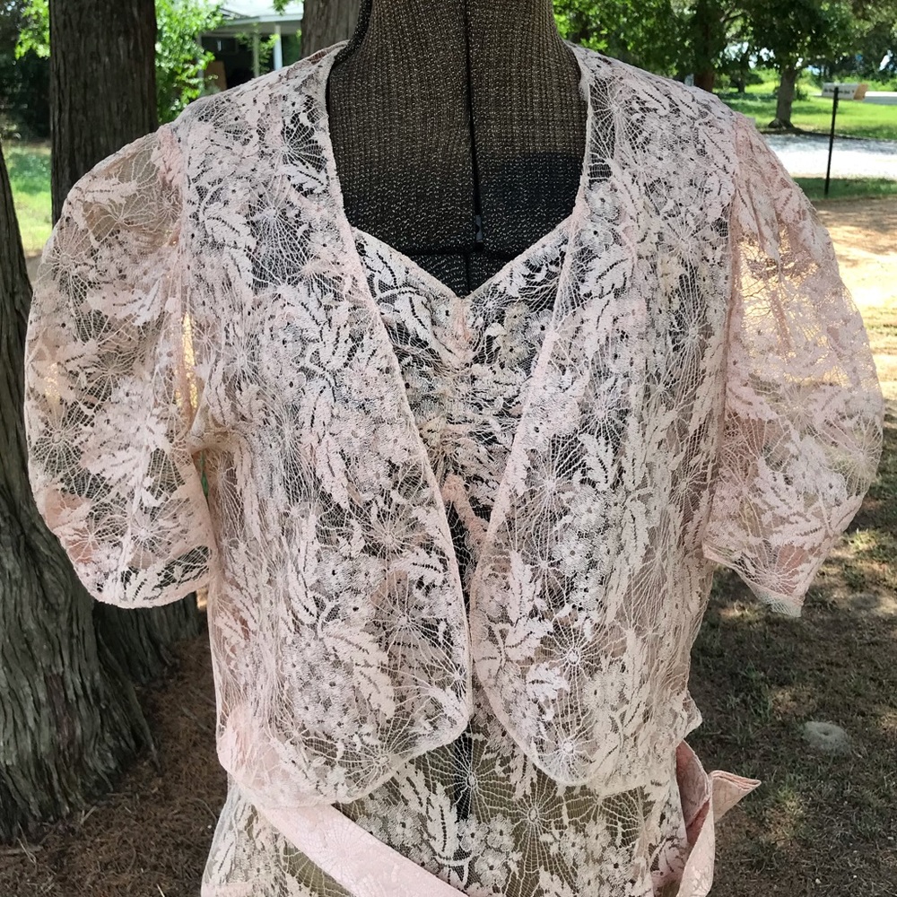 1920’s Spiderlace Peach Gown - Picture 7 of 11